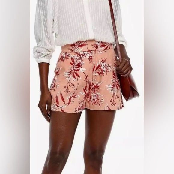✨NWT Joie High Rise Floral Print Farron Linen Shorts Warm Blush Size 10 - Picture 13 of 13